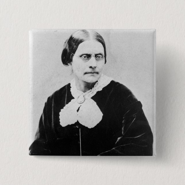 Bóton Quadrado 5.08cm Susan Brownell Anthony c.1871 (Frente)