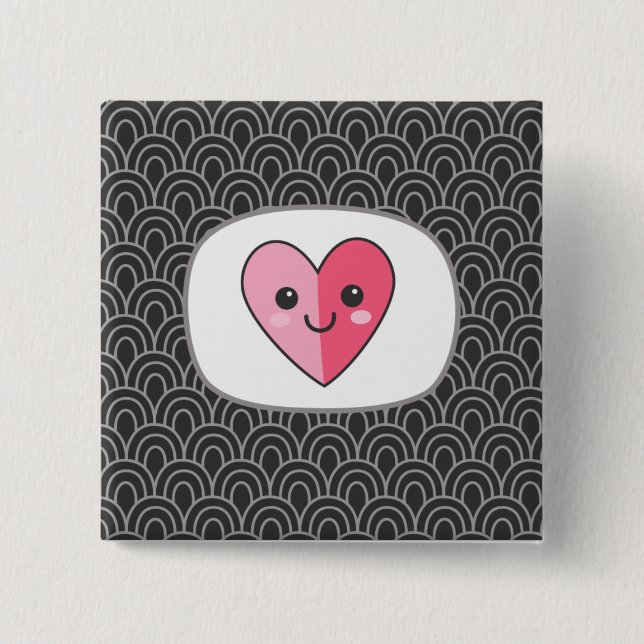 Bóton Quadrado 5.08cm Sushi Pin (Frente)