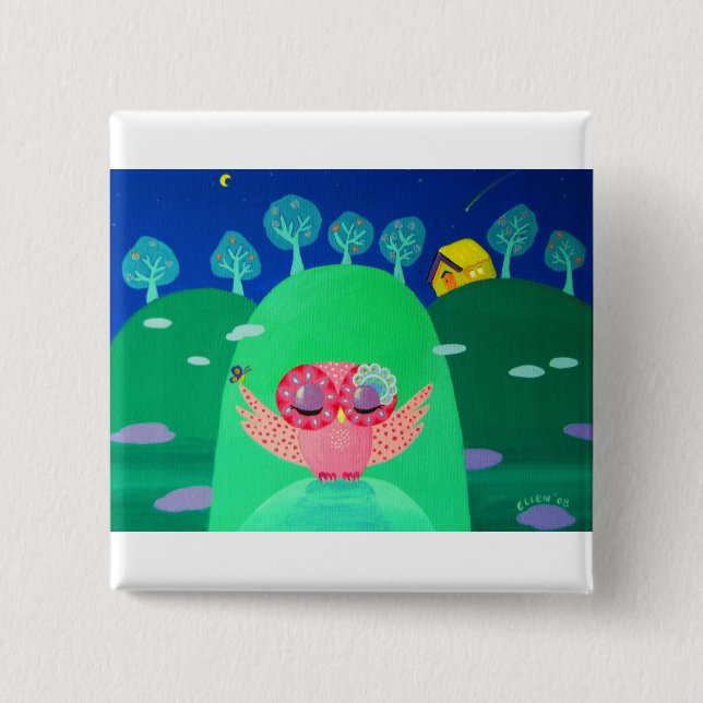 Bóton Quadrado 5.08cm Sussurros da montanha (Frente)