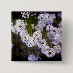 Bóton Quadrado 5.08cm Sweet Alyssum em Grunge