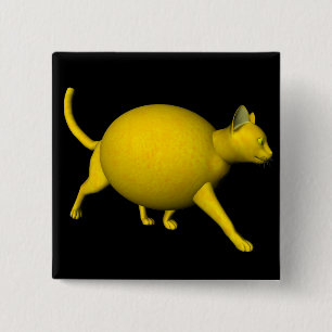 Bóton Quadrado 5.08cm Sweet-Sour Lemon Cat