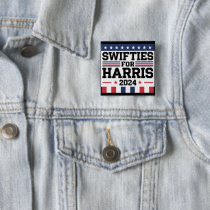 Bóton Quadrado 5.08cm Swifties por Kamala Harris 2024 Apoio ao Voto