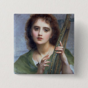 Bóton Quadrado 5.08cm T31601 uma senhora com Lyre (painel)