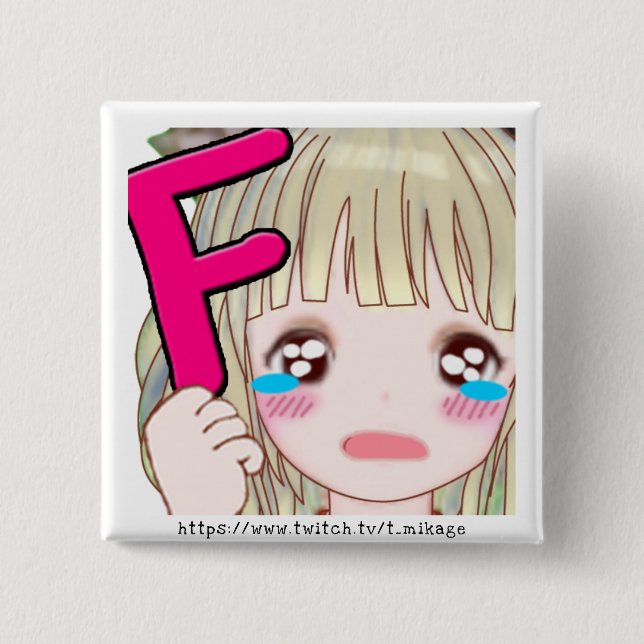 Bóton Quadrado 5.08cm t_mikage tin badgeSQ[F]/ミカゲ缶バッチSQ[F] 缶バッジ (Frente)