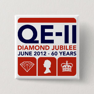 Bóton Quadrado 5.08cm T-shirt comemorativo do jubileu de diamante