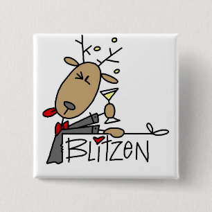 Bóton Quadrado 5.08cm T-shirt e presentes da rena de Blitzen