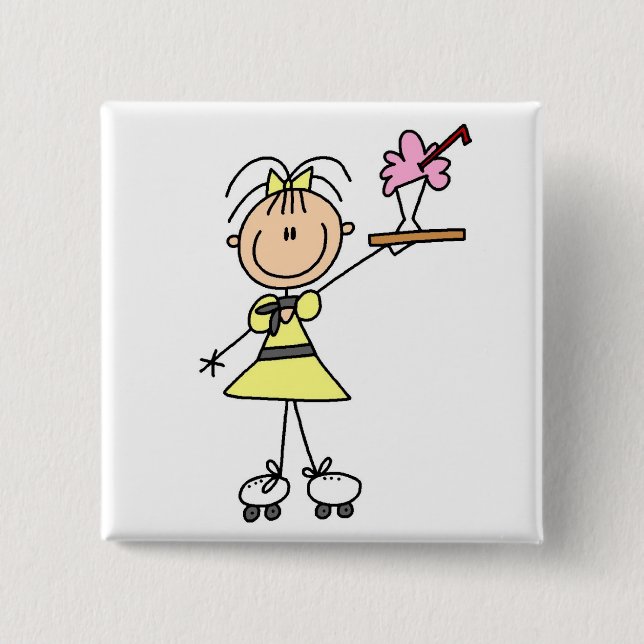 Bóton Quadrado 5.08cm t-shirt e presentes do garçonete do cinema ao ar (Frente)