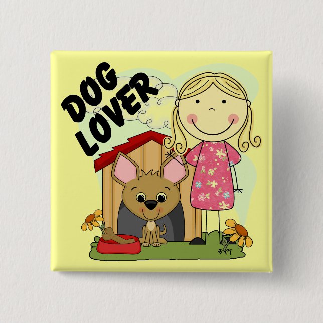 Bóton Quadrado 5.08cm T-shirt e presentes louros da menina do amante do (Frente)