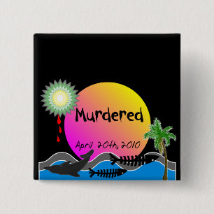 Bóton Quadrado 5.08cm T-shirt e produtos do desastre do derramar de óleo