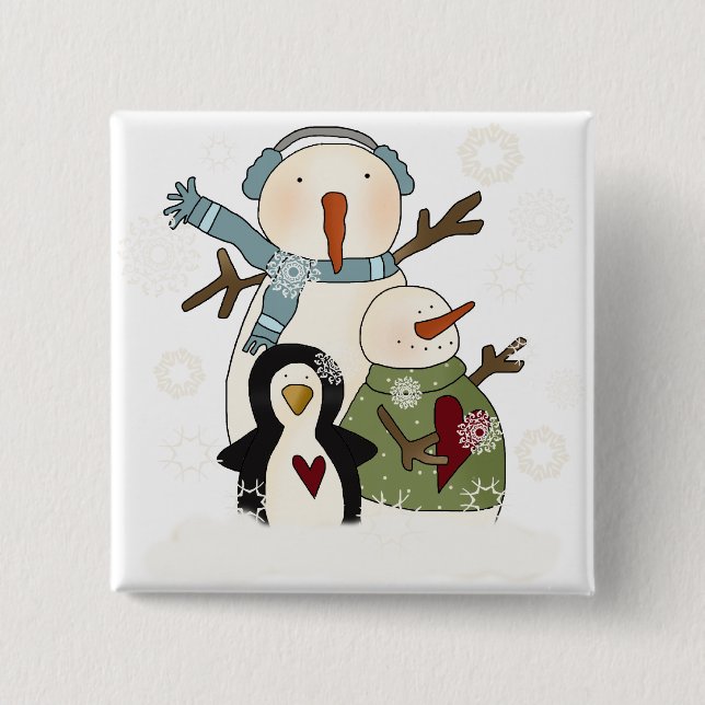 Bóton Quadrado 5.08cm T-shirts e presentes de Feriado para Amigos de Nev (Frente)