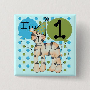 Bóton Quadrado 5.08cm T-shirts e presentes primeiros aniversarios de Tig