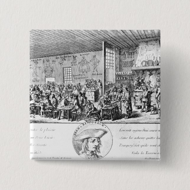 Bóton Quadrado 5.08cm Taberna de Jean Ramponneau (Frente)