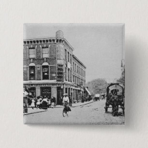 Bóton Quadrado 5.08cm Taberna do celeiro, Highbury, c.1900