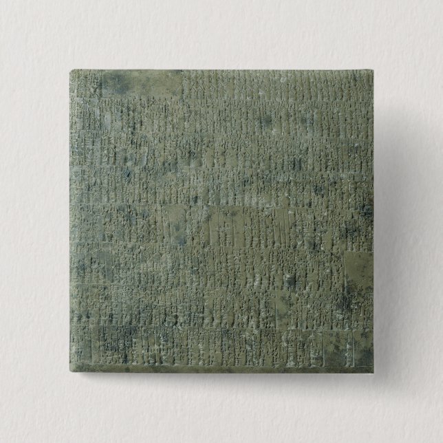 Bóton Quadrado 5.08cm Tabuleta com roteiro cuneiform (Frente)