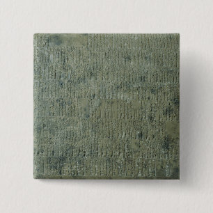 Bóton Quadrado 5.08cm Tabuleta com roteiro cuneiform