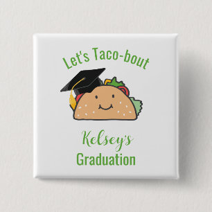 Bóton Quadrado 5.08cm Taco Personalizado de Graduação do vamos