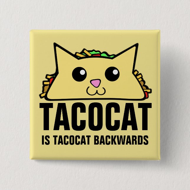 Bóton Quadrado 5.08cm Tacocat para trás (Frente)