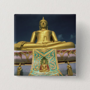 Bóton Quadrado 5.08cm Tailândia, Ilha de Koh Samui. Grande Buda.