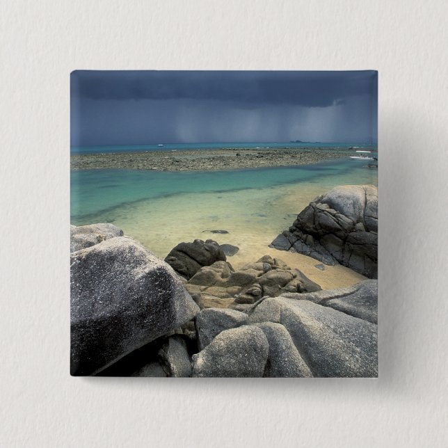 Bóton Quadrado 5.08cm Tailândia, Mar de Andamão, Ilha Ko Phi Phi, Cênica (Frente)