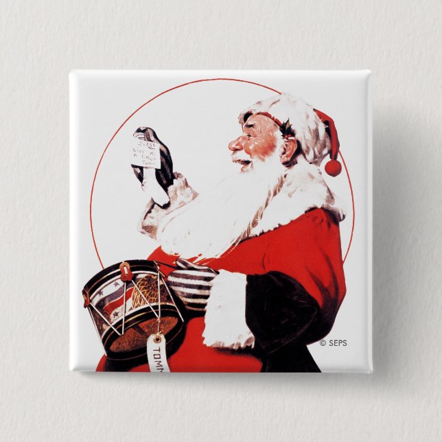 Bóton Quadrado 5.08cm Tambor para Tommy (Frente)