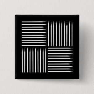 Bóton Quadrado 5.08cm Tambor preto