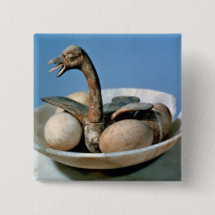 Bóton Quadrado 5.08cm Tampa de um frasco do alabastro decorado com um