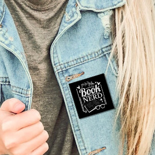 Bóton Quadrado 5.08cm Tampa do Livro de Nerd