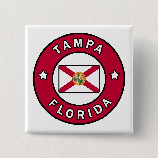 Bóton Quadrado 5.08cm Tampa Florida (Frente)