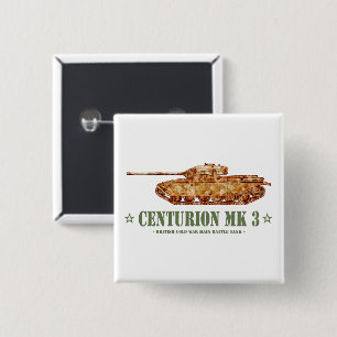 Bóton Quadrado 5.08cm Tanque Centurion MK 3 Britânico MBT da Guerra Fria