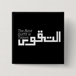 Bóton Quadrado 5.08cm Taqwa em árabe