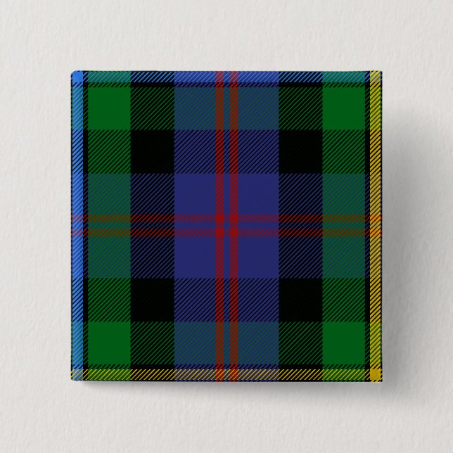 Bóton Quadrado 5.08cm Tartan de Malcolm do clã (Frente)