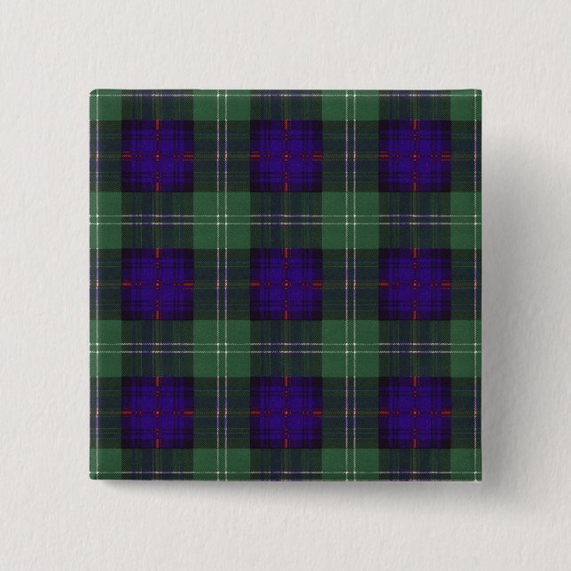 Bóton Quadrado 5.08cm Tartan do Scottish da xadrez do clã de Keith (Frente)