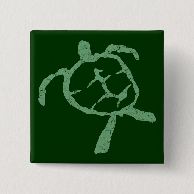 Bóton Quadrado 5.08cm tartaruga verde (Frente)