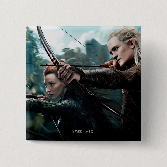 Bóton Quadrado 5.08cm TAURIEL™ e LEGOLAS GREENLEAF™ Movie Poster (Frente)
