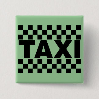 Bóton Quadrado 5.08cm Taxi ~ Taxi Cab ~ Carro Para Aluguer