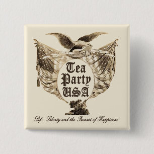 Bóton Quadrado 5.08cm Tea party EUA, liberdade da vida, perseguição da