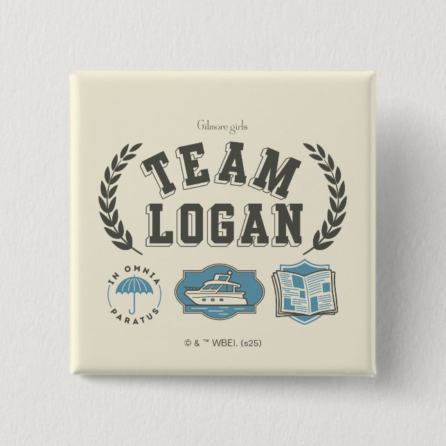 Bóton Quadrado 5.08cm Team Logan Gilmore Girls Design (Frente)