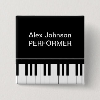Bóton Quadrado 5.08cm Teclado de piano