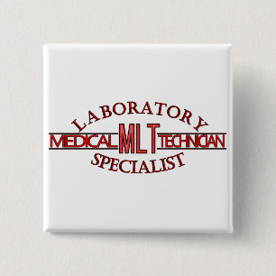 BÓTON QUADRADO 5.08CM TÉCNICO DE LABORATÓRIO MÉDICO DO LABORATÓRIO M