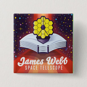 Bóton Quadrado 5.08cm Telescópio Espacial James Webb.