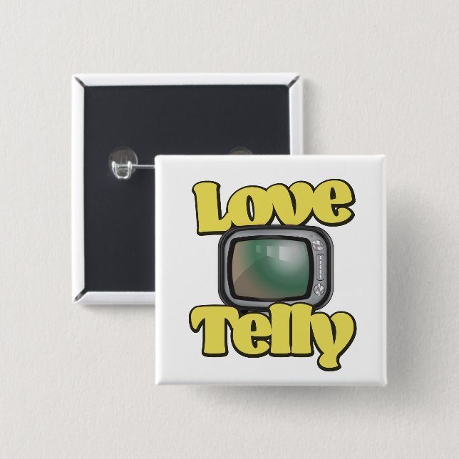 Bóton Quadrado 5.08cm Telly Amor (Frente & Verso)