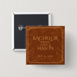 Bóton Quadrado 5.08cm Tema de Festa de Despedida de Solteiro com Bar de