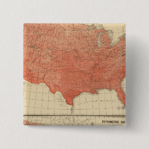 Bóton Quadrado 5.08cm Temperatura média anual, esboço hipótico