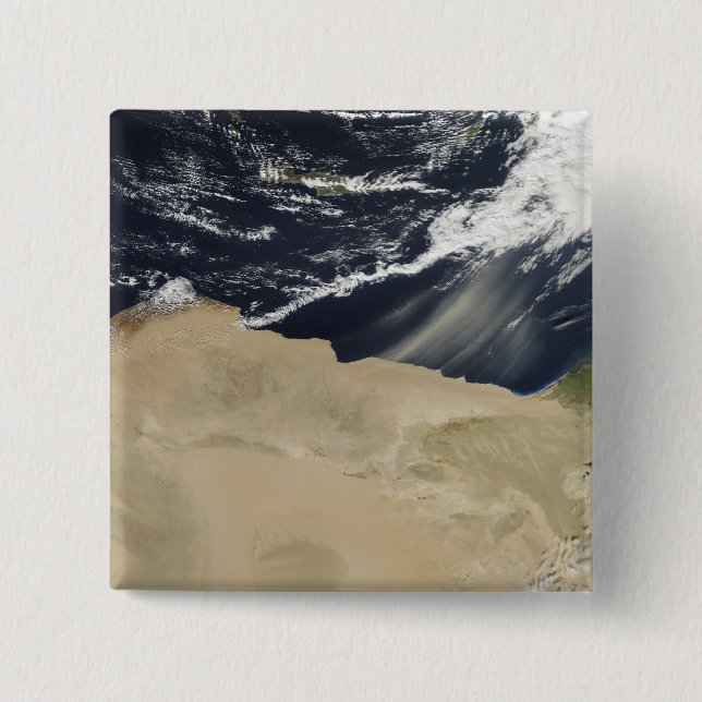 Bóton Quadrado 5.08cm Tempestade de poeira sobre o Egito (Frente)