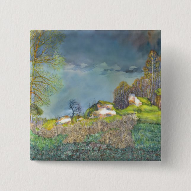 Bóton Quadrado 5.08cm tempestade primavera (Frente)