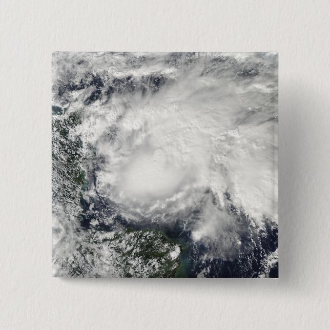 Bóton Quadrado 5.08cm Tempestade tropical Ida no Mar Caribe (Frente)