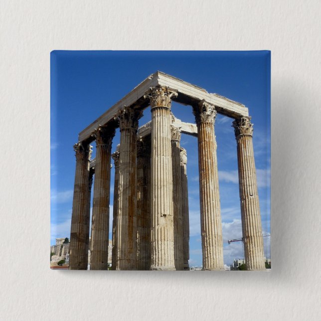 Bóton Quadrado 5.08cm templo zeus (Frente)