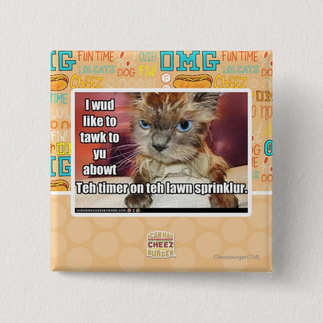 Bóton Quadrado 5.08cm Temporizador de Sprinklur do gramado (Frente)