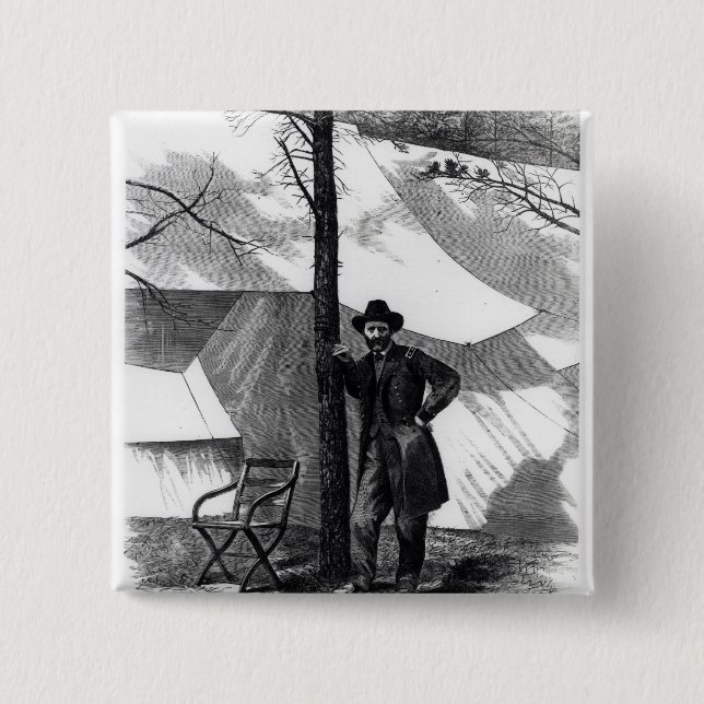 Bóton Quadrado 5.08cm Tenente General Ulysses S. Grant (Frente)