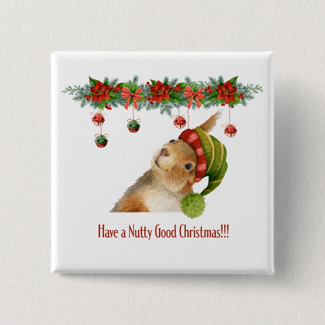 Bóton Quadrado 5.08cm Tenha um bom Natal Feriado (Frente)